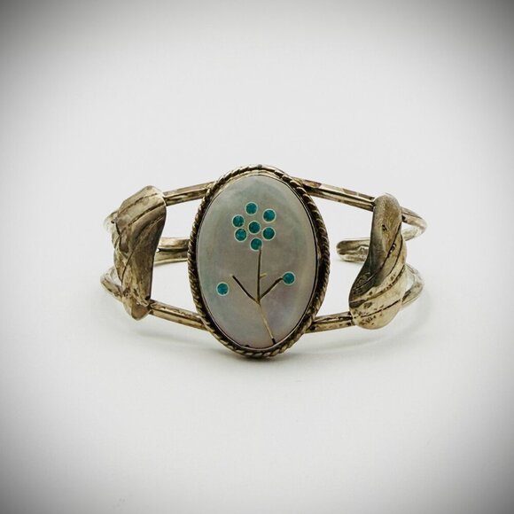 Vintage Sterling Silver (Cuff + Ring + Pendant) Set – Lot of 3 - Picture 2 of 10